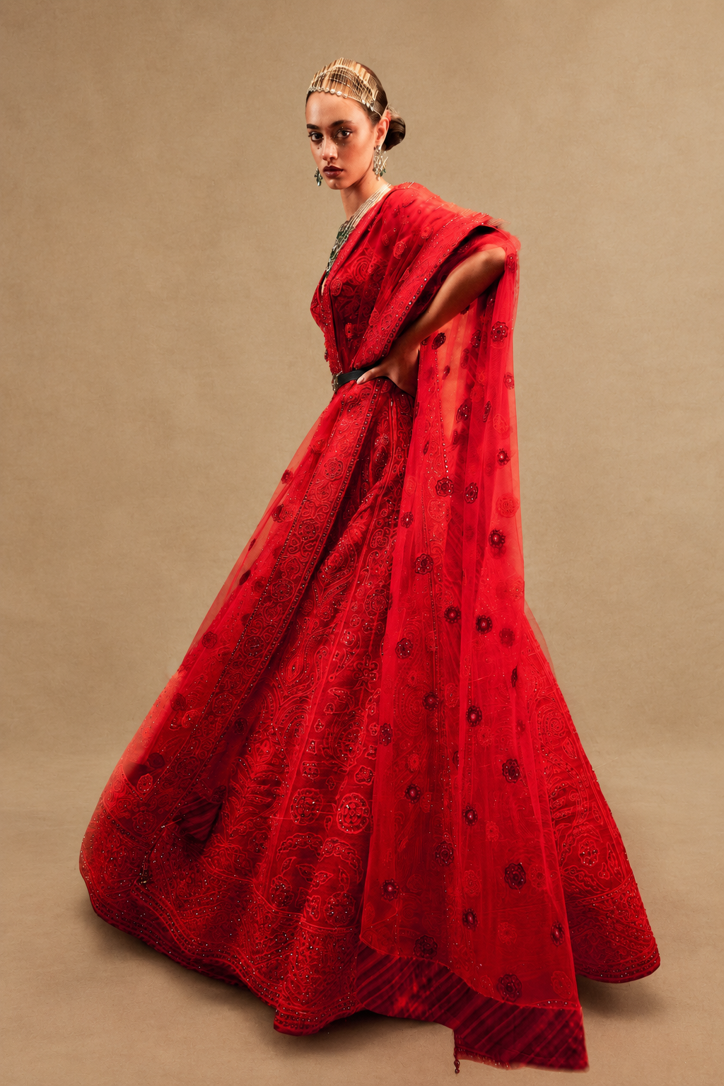 Cherry Red Lehenga Set | Siddi