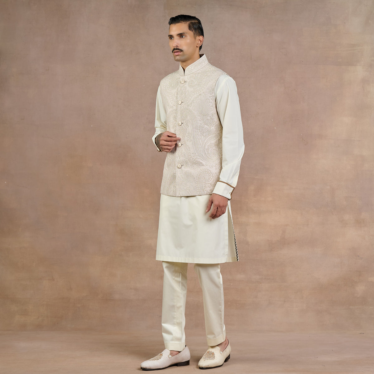 Taupe Nehru Jacket | Siddi