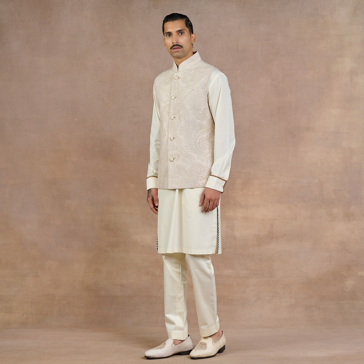 Taupe Nehru Jacket | Siddi