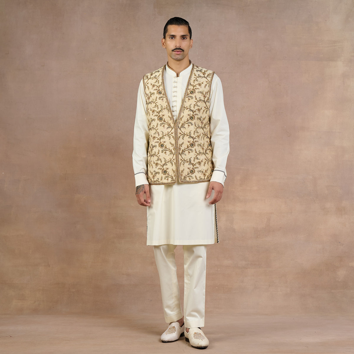 Pearl Ivory Nehru Jacket | Siddi