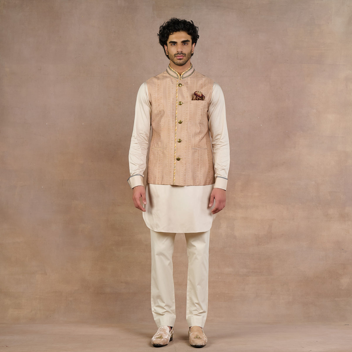 Nugrey Gold Nehru Jacket | Siddi