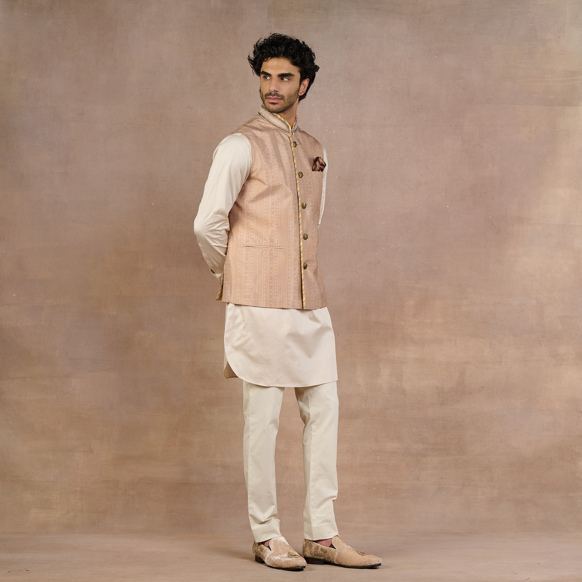 Nugrey Gold Nehru Jacket | Siddi