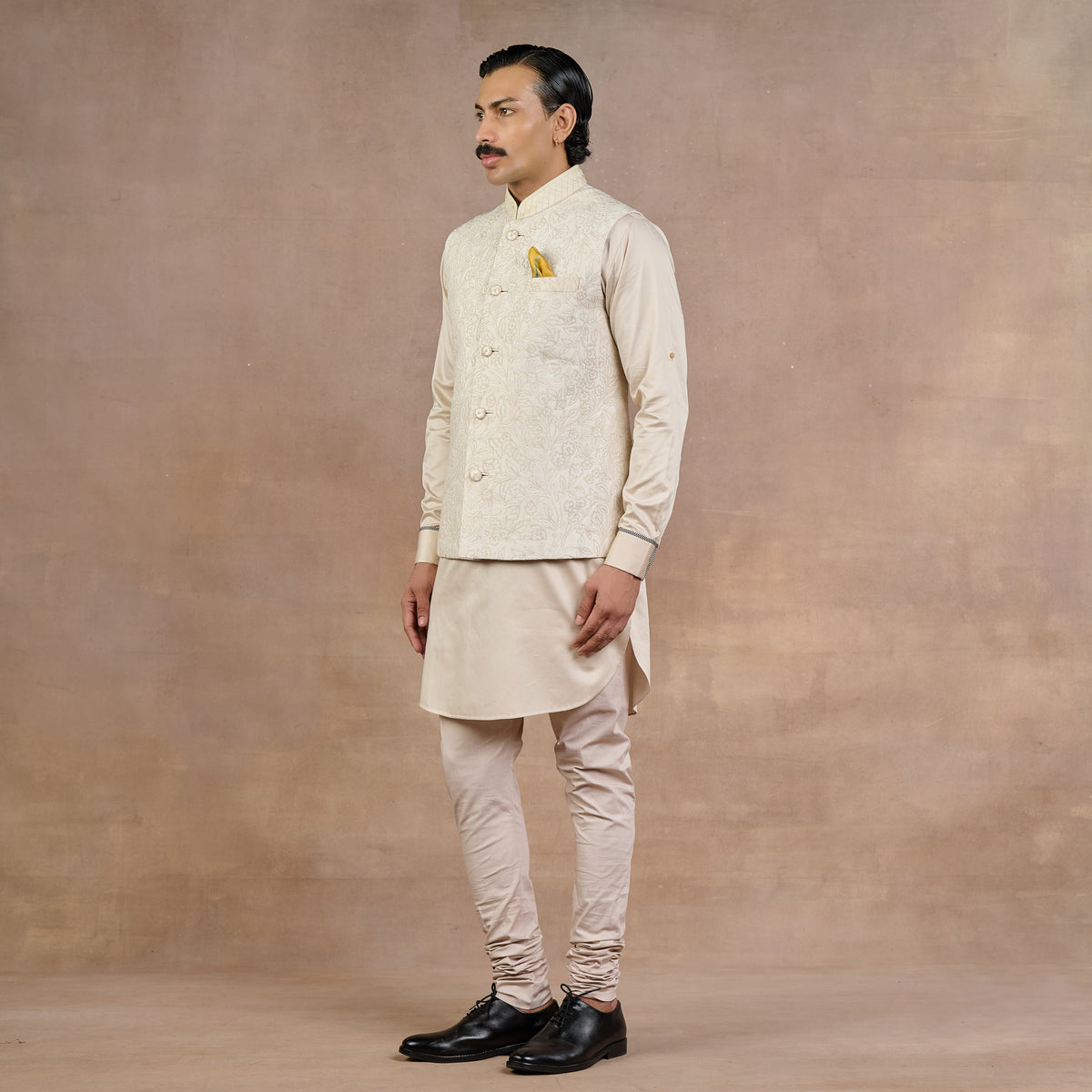Pearl Ivory Nehru Jacket | Siddi