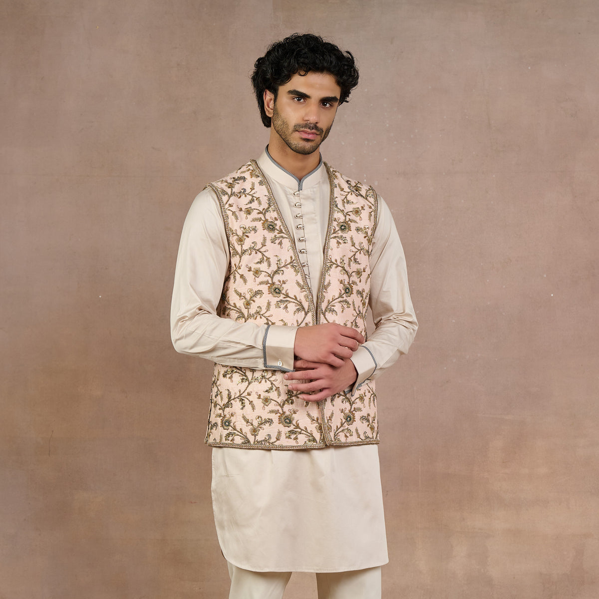 Blush Pink Nehru Jacket | Siddi