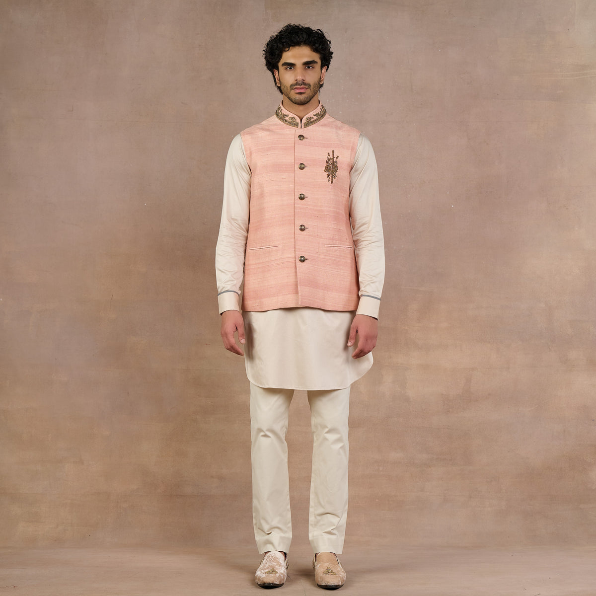 Blush Pink Nehru Jacket | Siddi