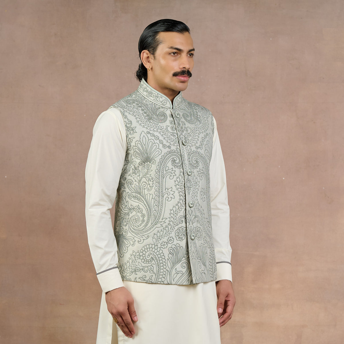 Sage Green Nehru Jacket | Siddi