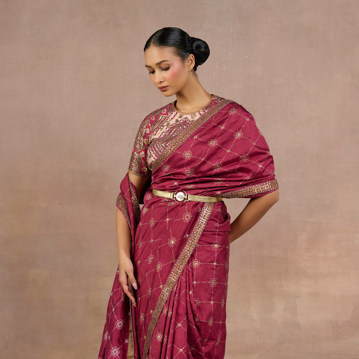 Magenta Saree Set | Siddi