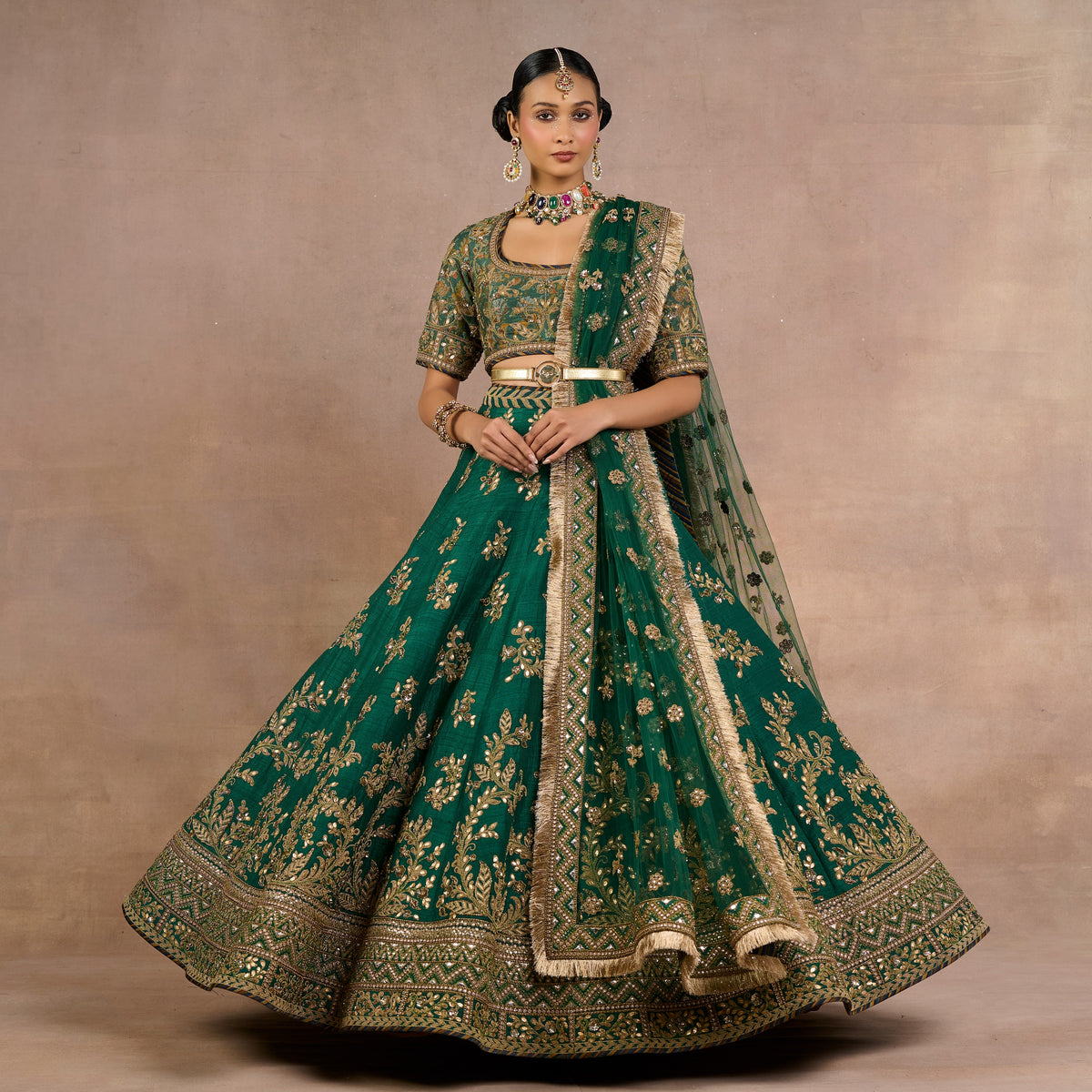 Emerald Green Lehenga Set | Siddi