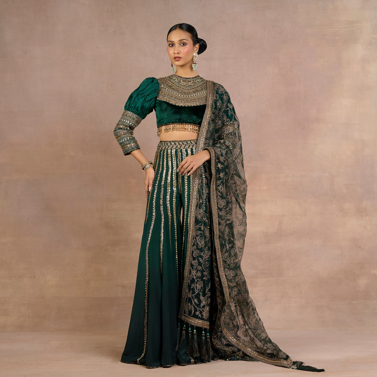 Emerald Ombre Sharara Set | Siddi