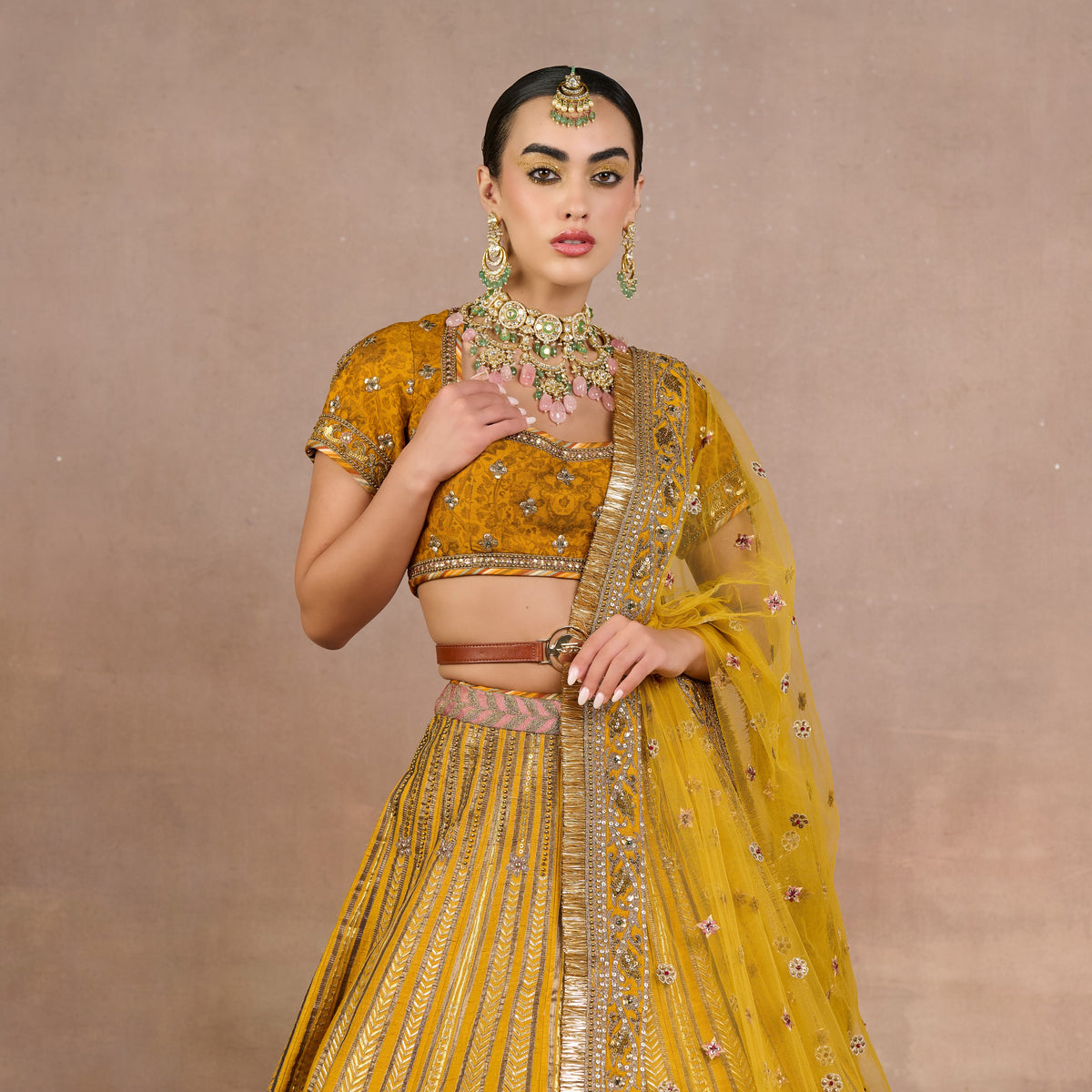 Ochre Yellow Lehenga Set | Siddi