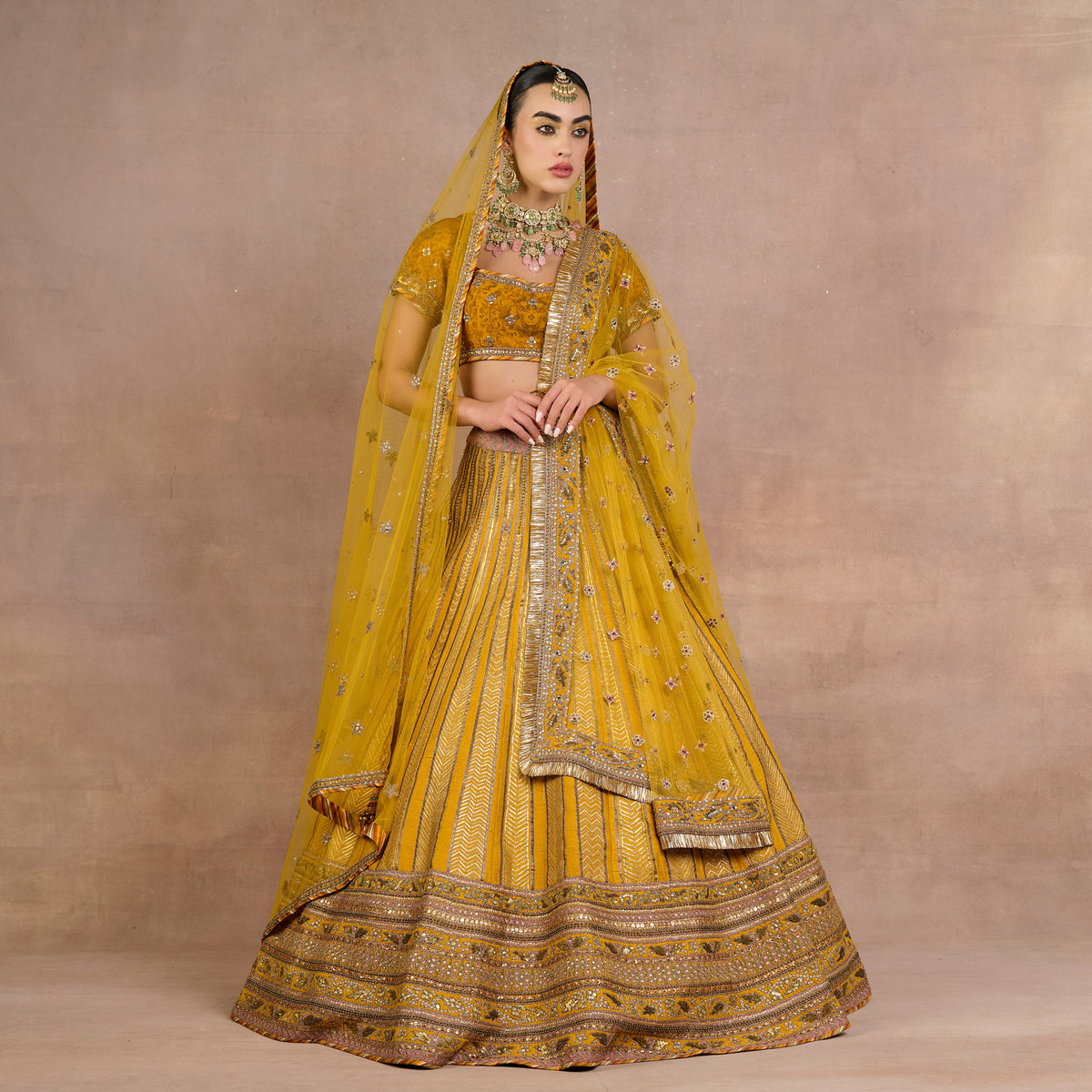Ochre Yellow Lehenga Set | Siddi
