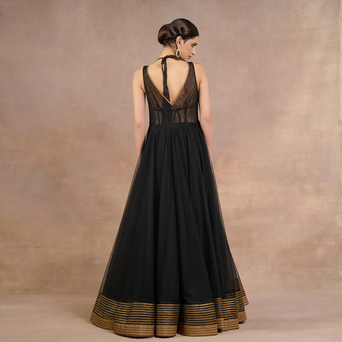 Noir Tulle Anarkali | Siddi