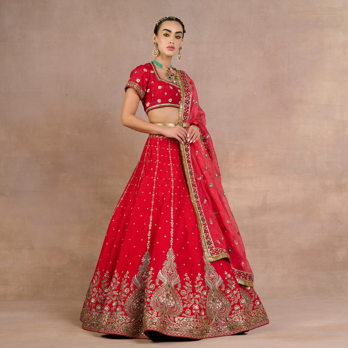 Bright Red Lehenga Set | Siddi