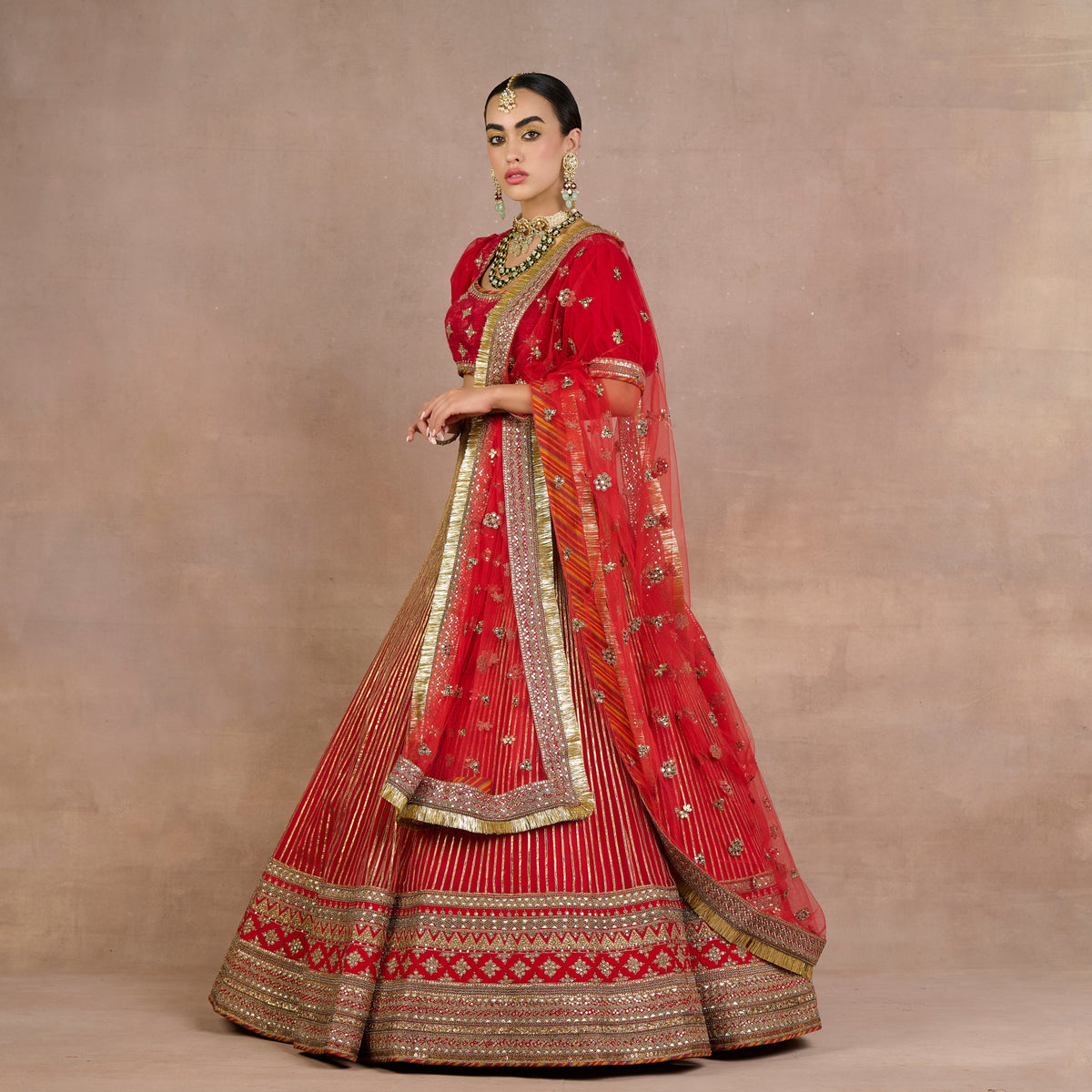 Red- Gold Lehenga Set | Siddi