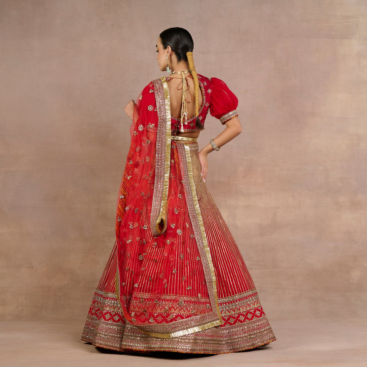 Red- Gold Lehenga Set | Siddi
