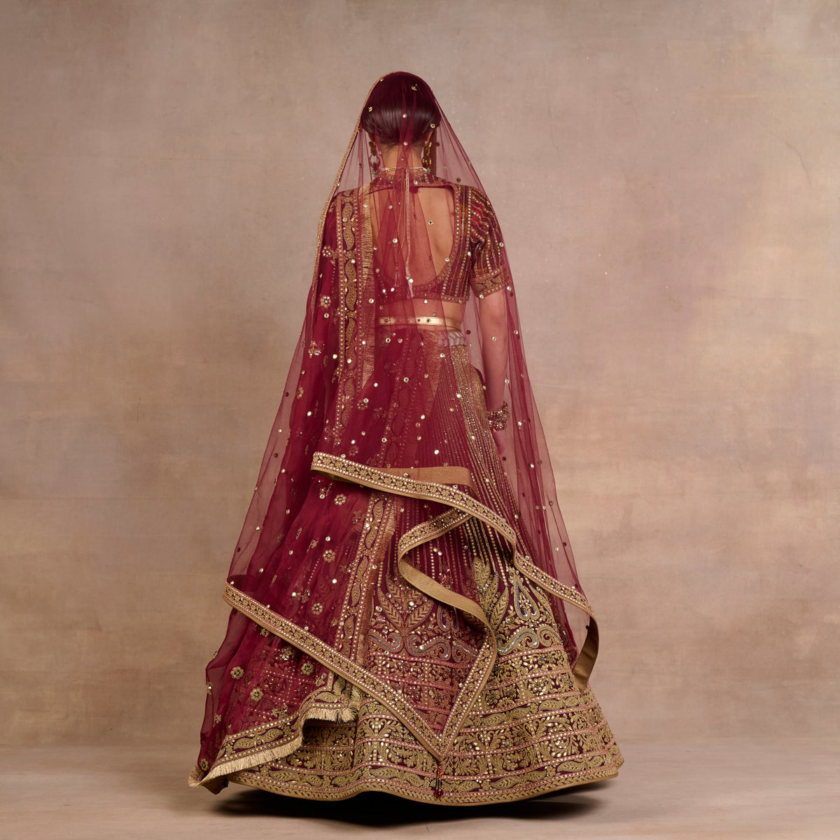 Deep Maroon Veil | Siddi