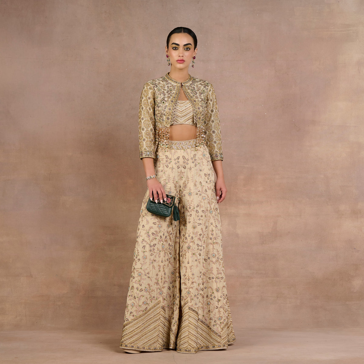 Almond Ivory Sharara Set | Siddi