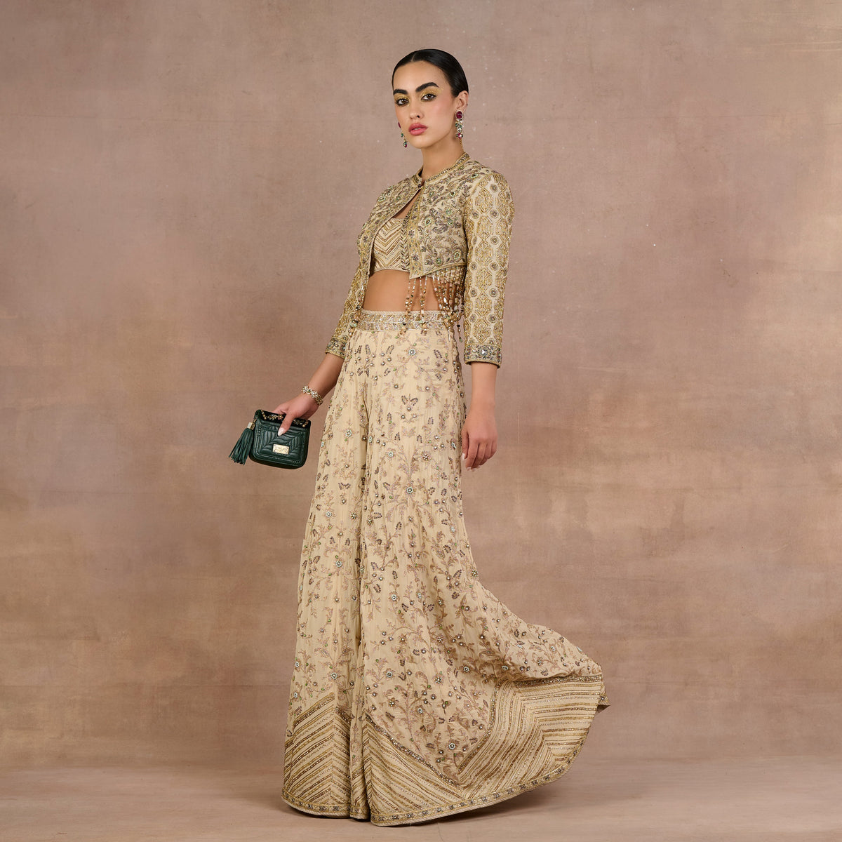 Almond Ivory Sharara Set | Siddi