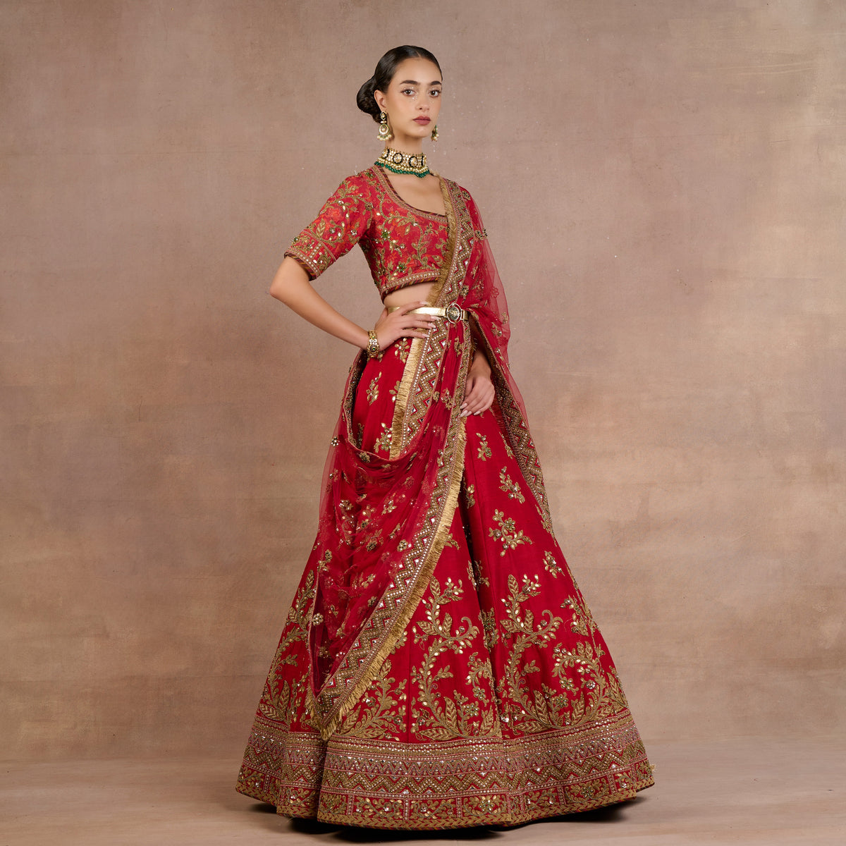 Ruby Red Lehenga Set | Siddi