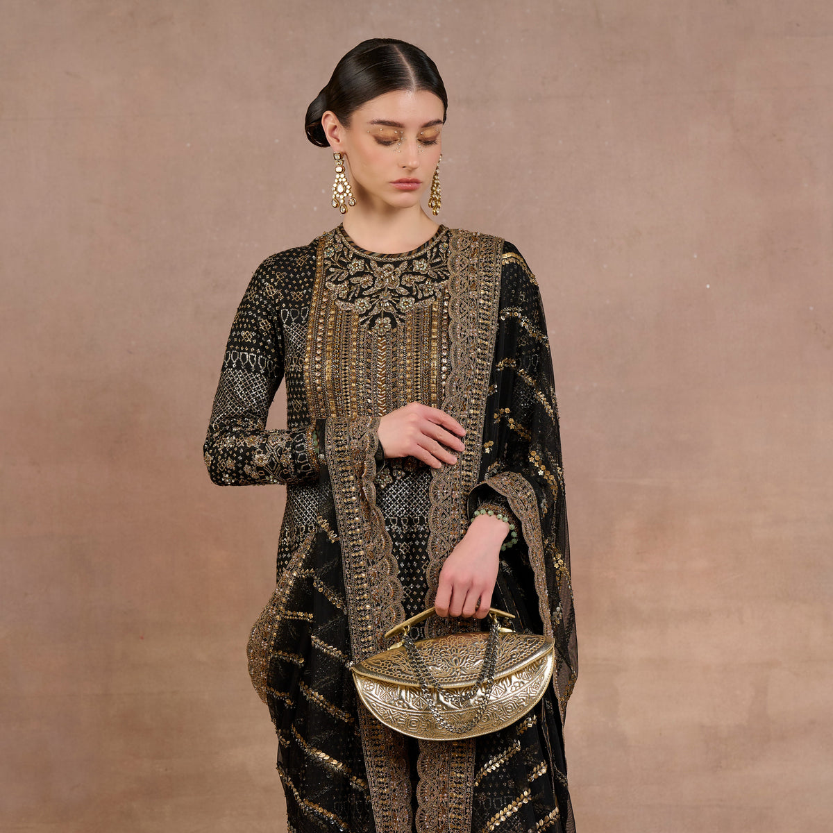 Noir - Gold Tunic Set | Siddi