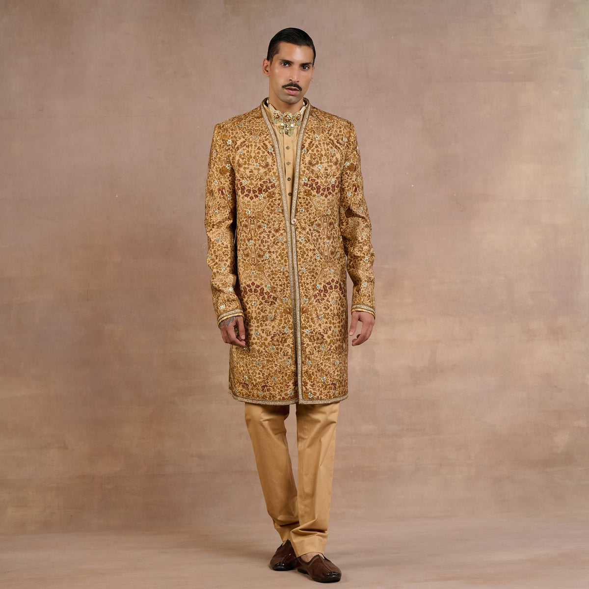 Warm Walnut Sherwani Set | Siddi