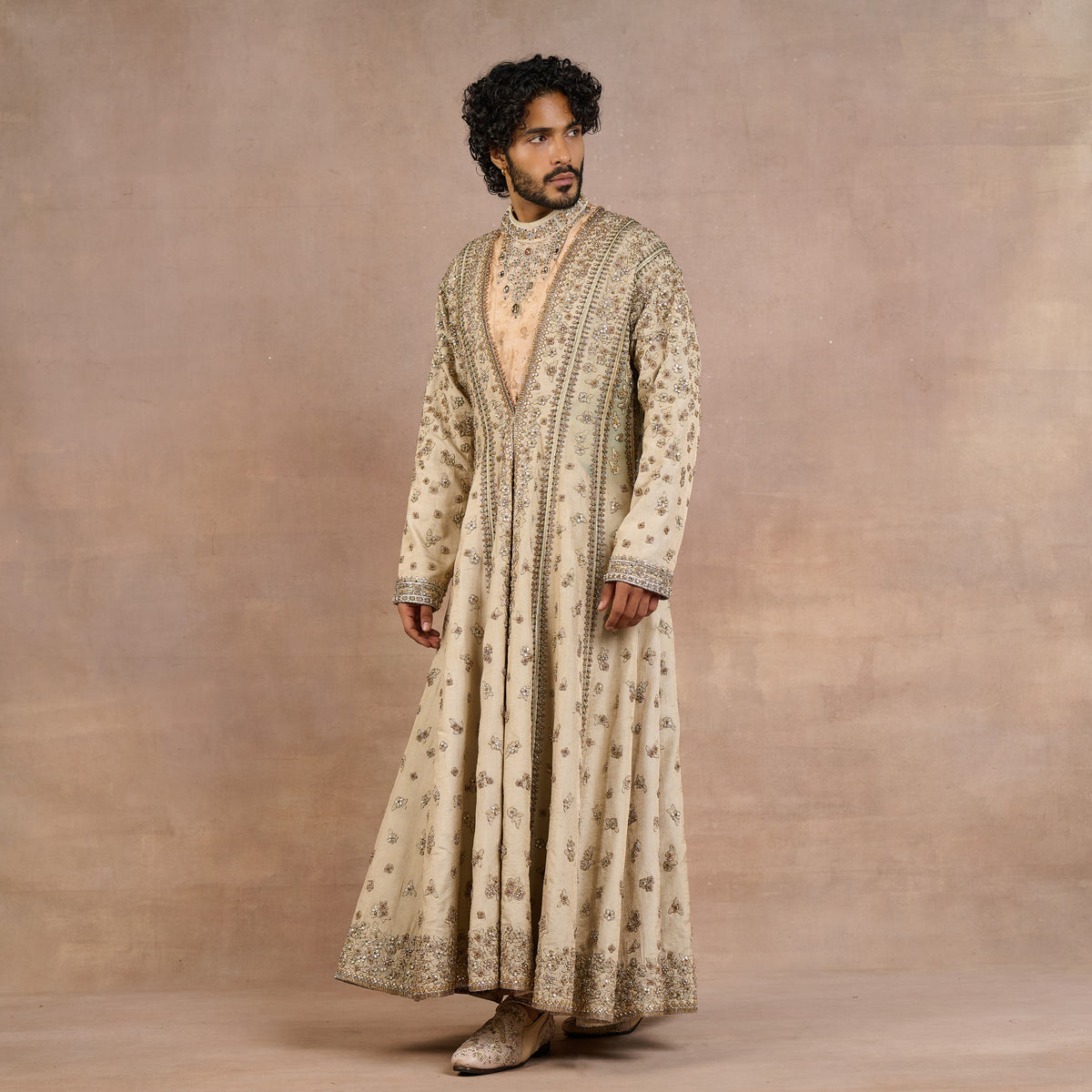Soft Peach Sherwani Set | Siddi