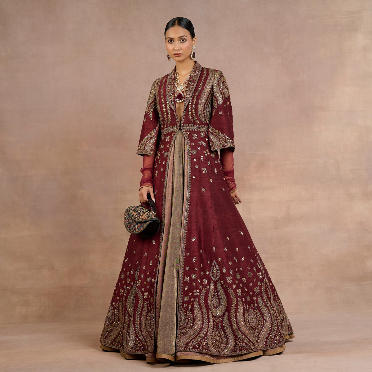 Burgundy Jacket Set | Siddi