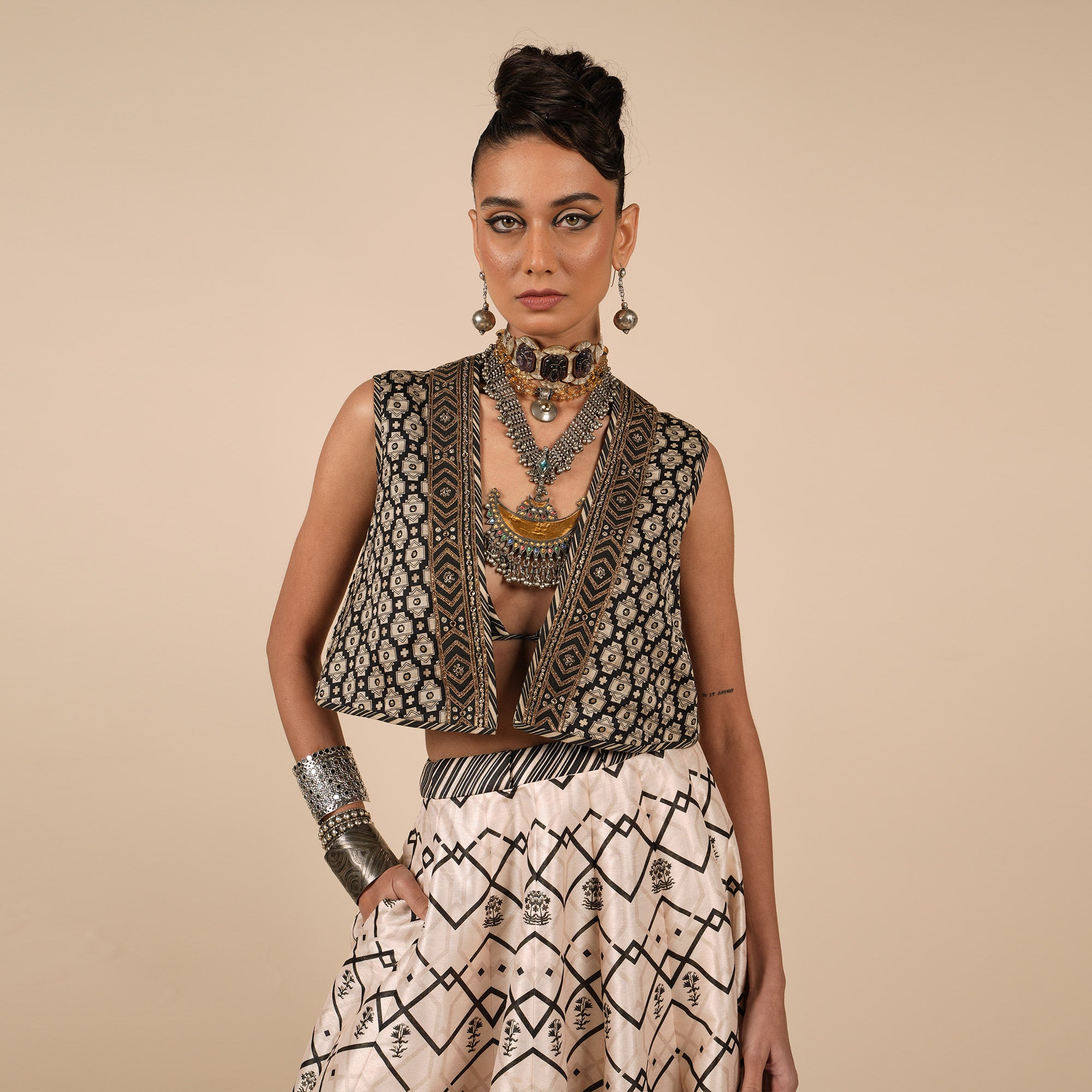 Almond Ivory Gilet Jacket | CHAR