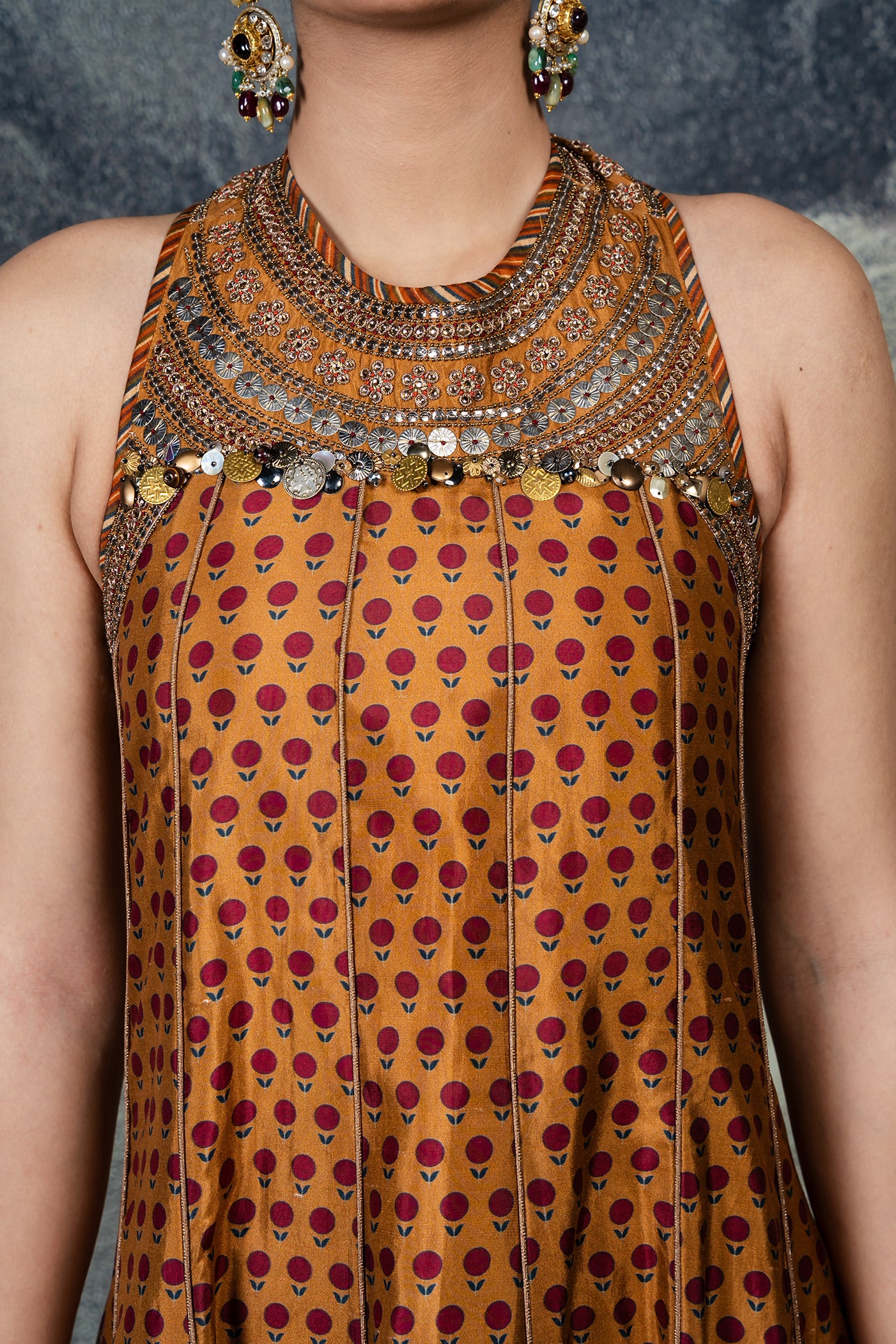 Amber Mustard Anarkali Set | BARODA