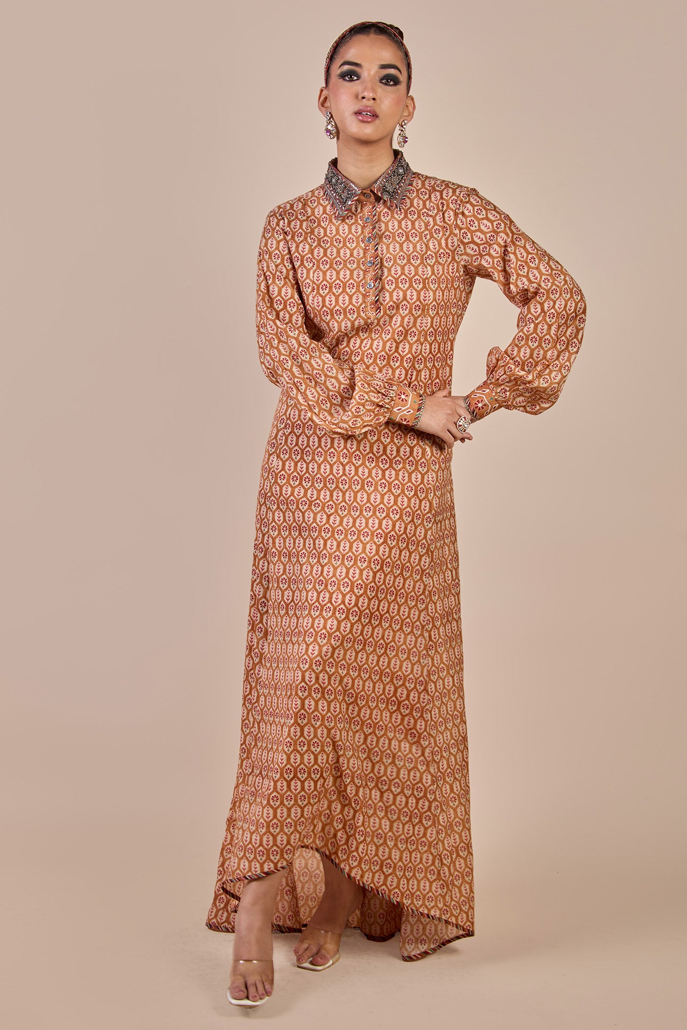 Rust Orange Anarkali | CHHĒ