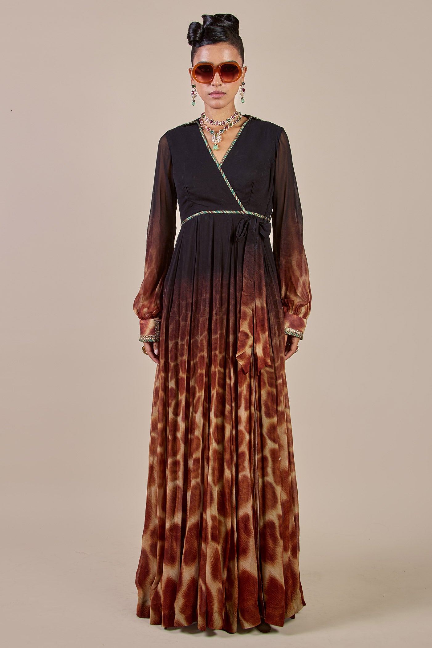 Giraffe Ombre Print Anarkali | CHHĒ