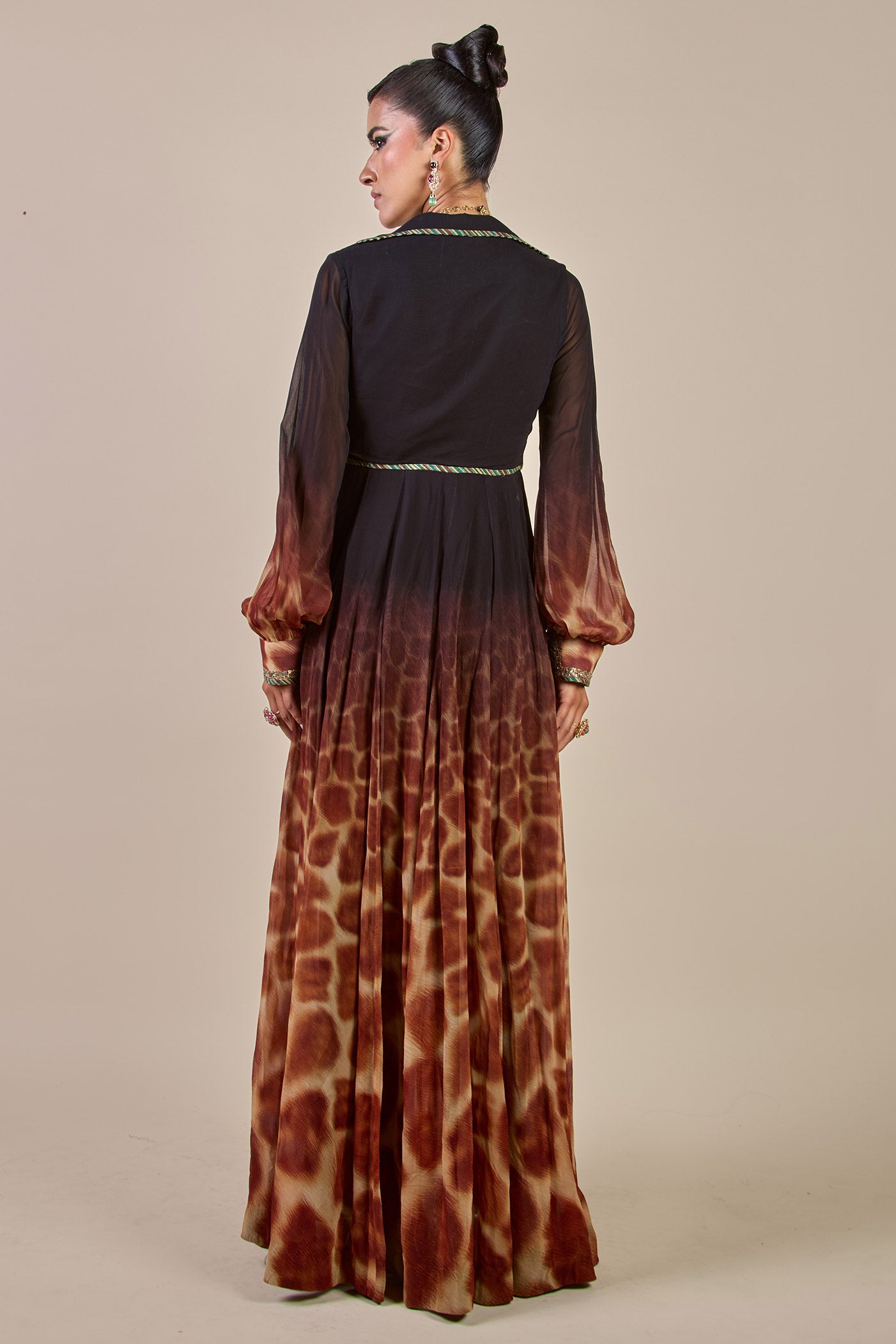 Giraffe Ombre Print Anarkali | CHHĒ