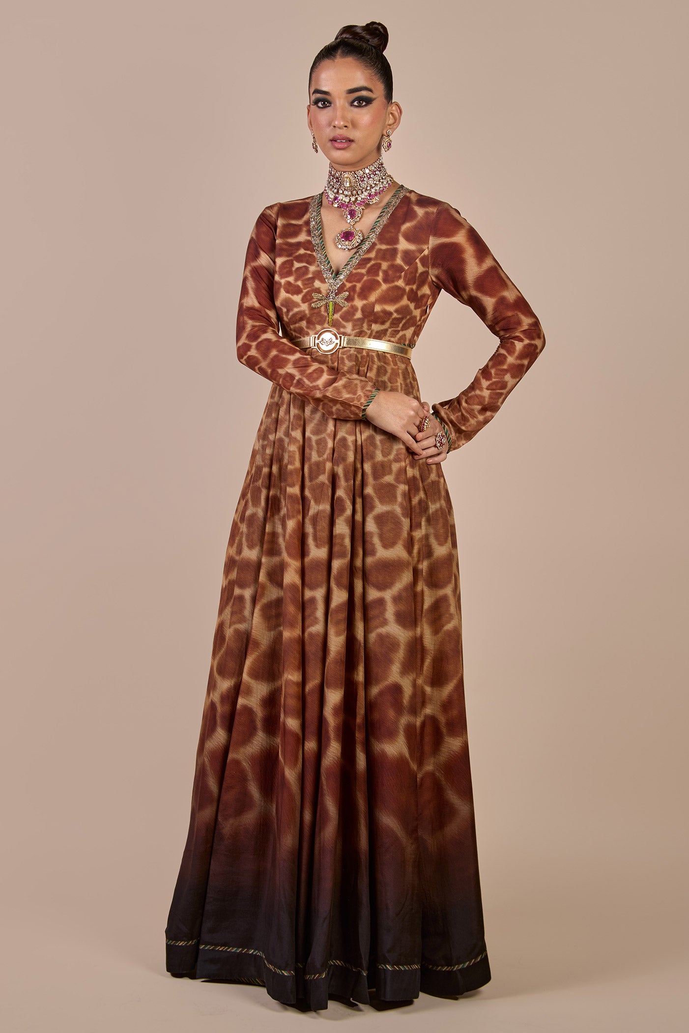 Giraffe Print Anarkali | CHHĒ
