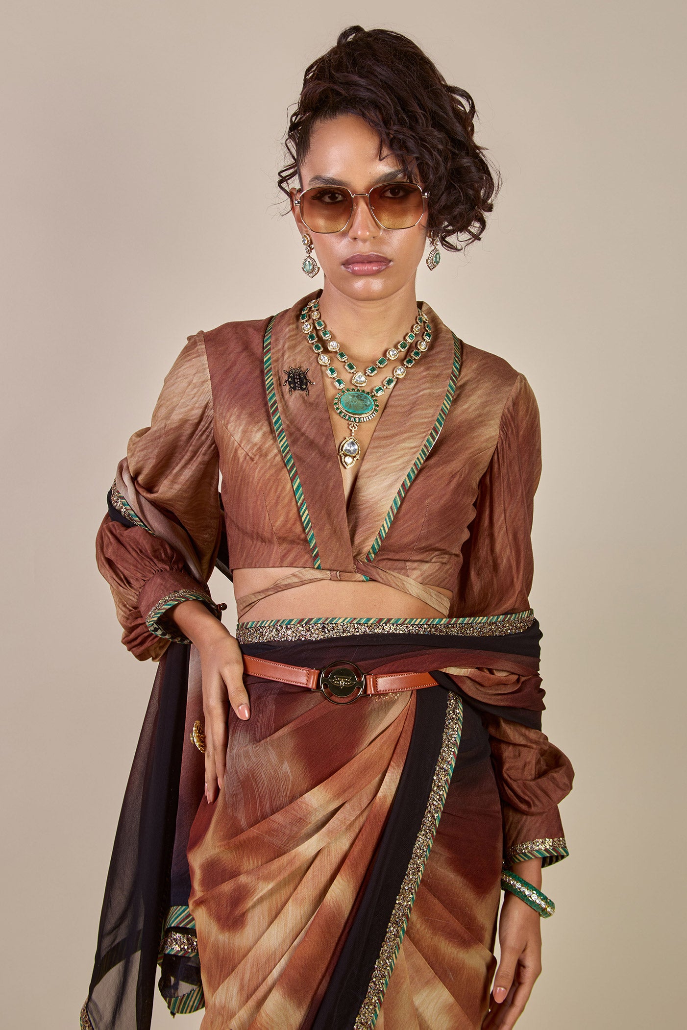 Giraffe Print Saree Set | CHHĒ