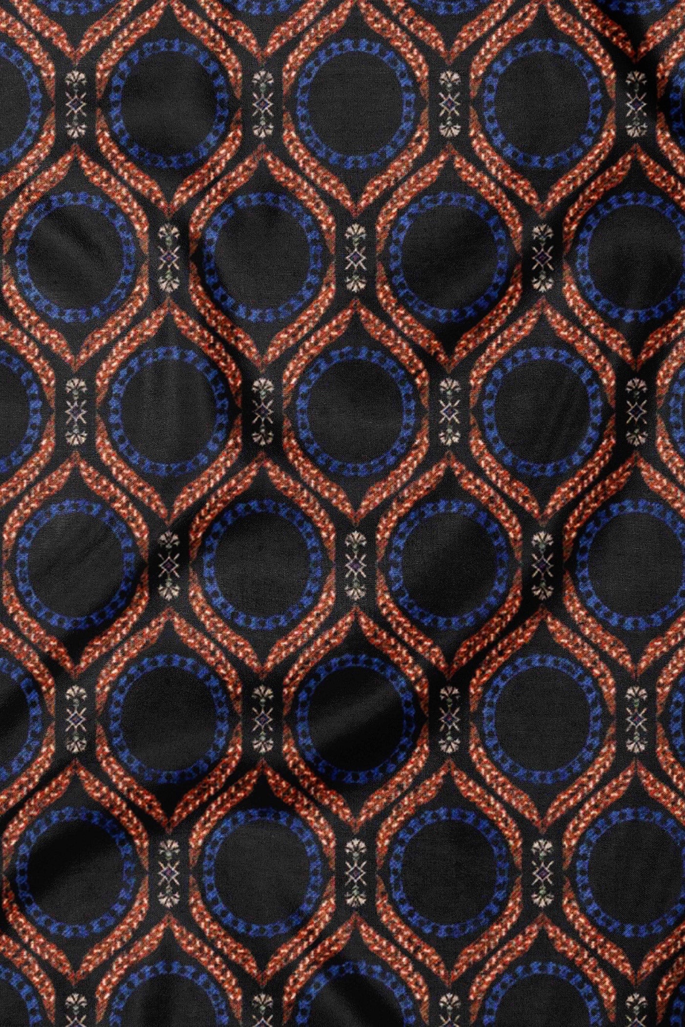 Noir Black Printed Scarf