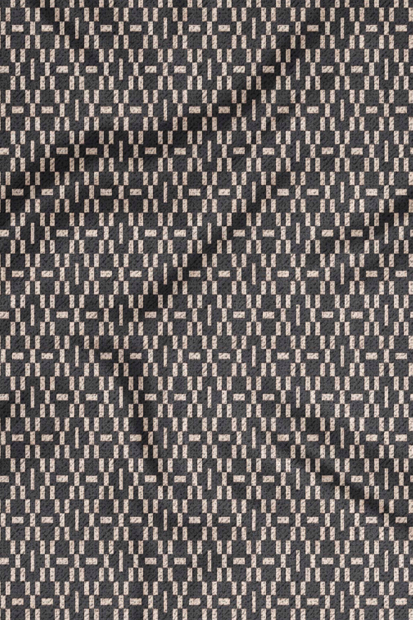 Rich Black Printed Woollen Scarf