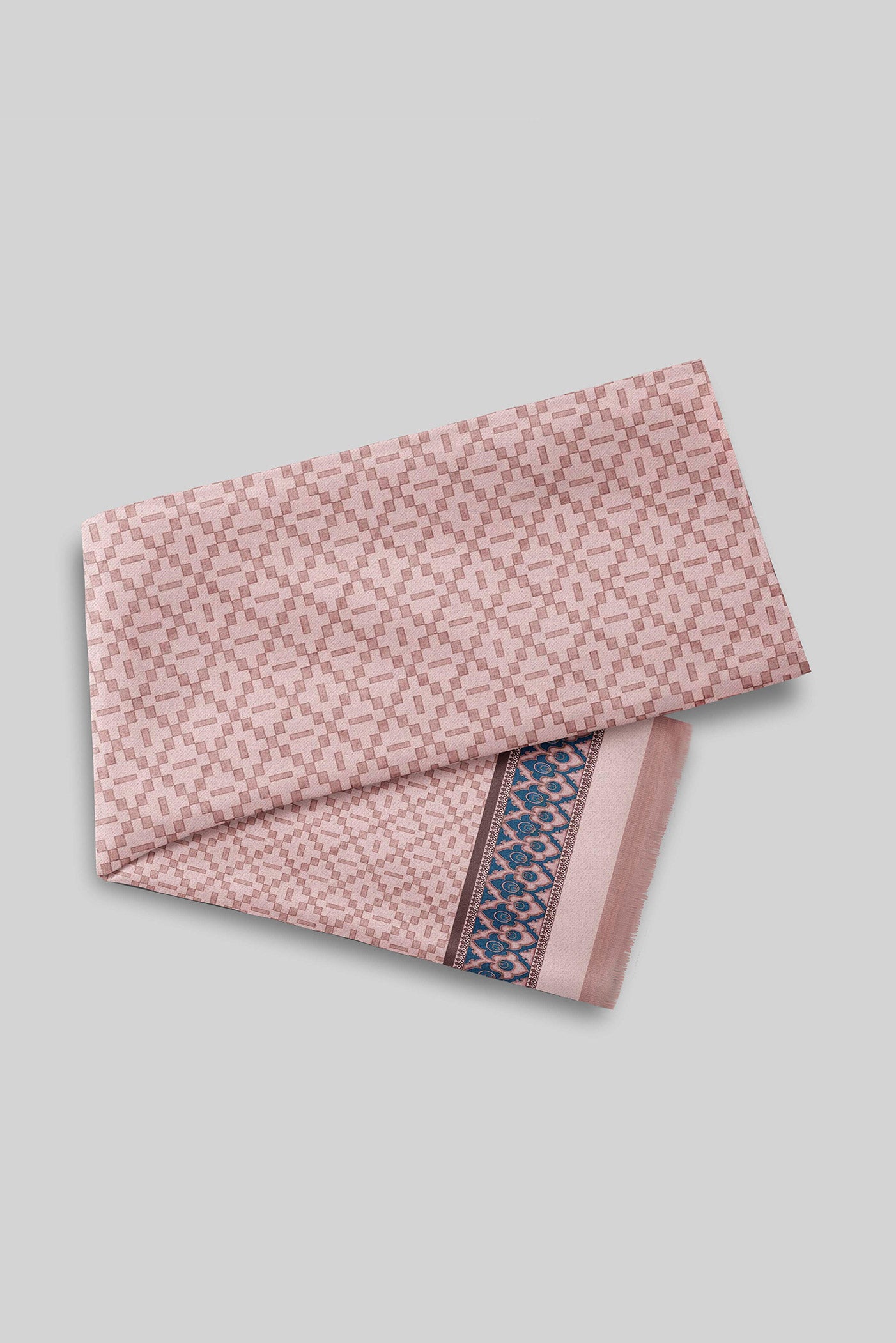 Powder Pink Printed Woollen Scarf