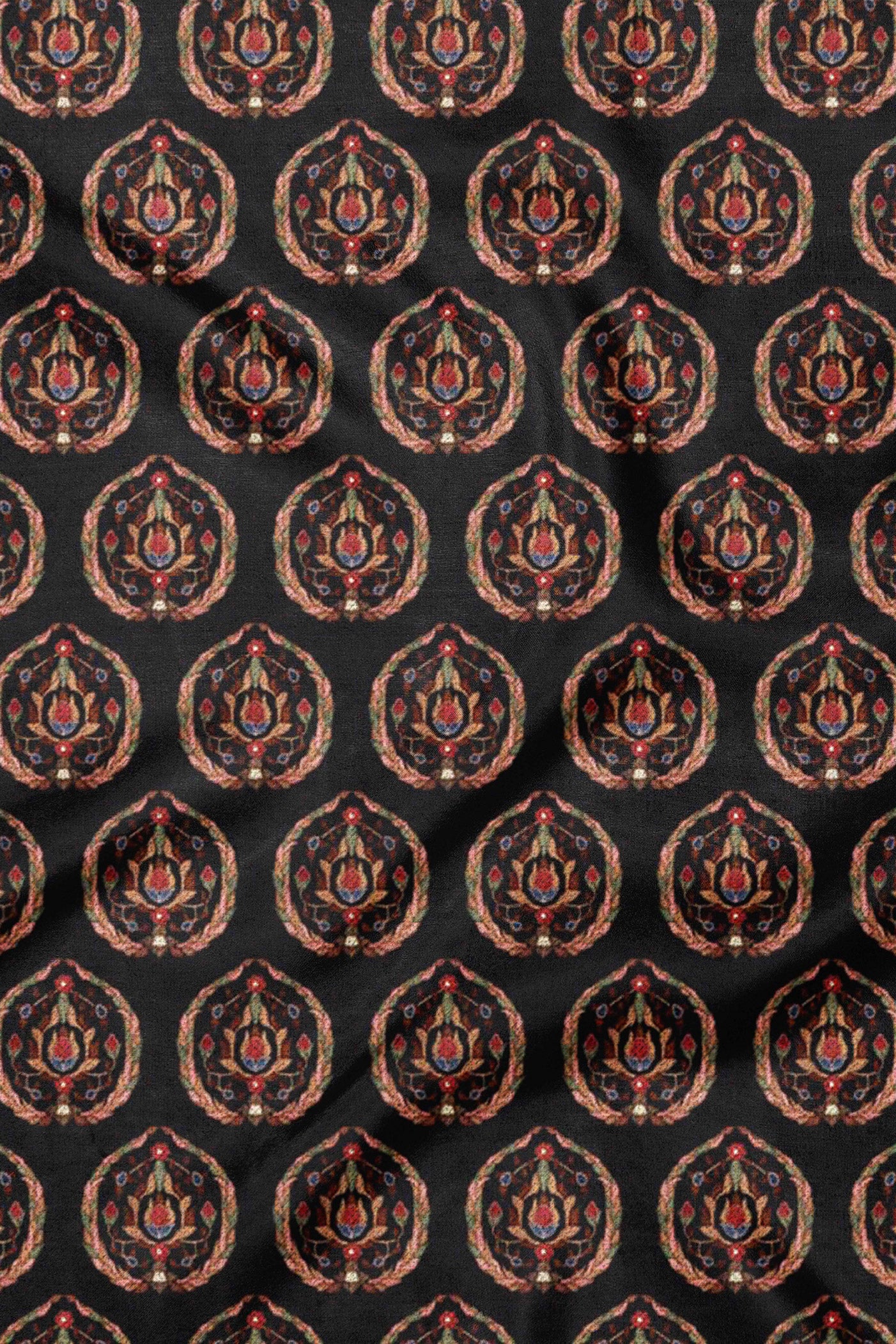 Rich Black - Brown Printed Scarf