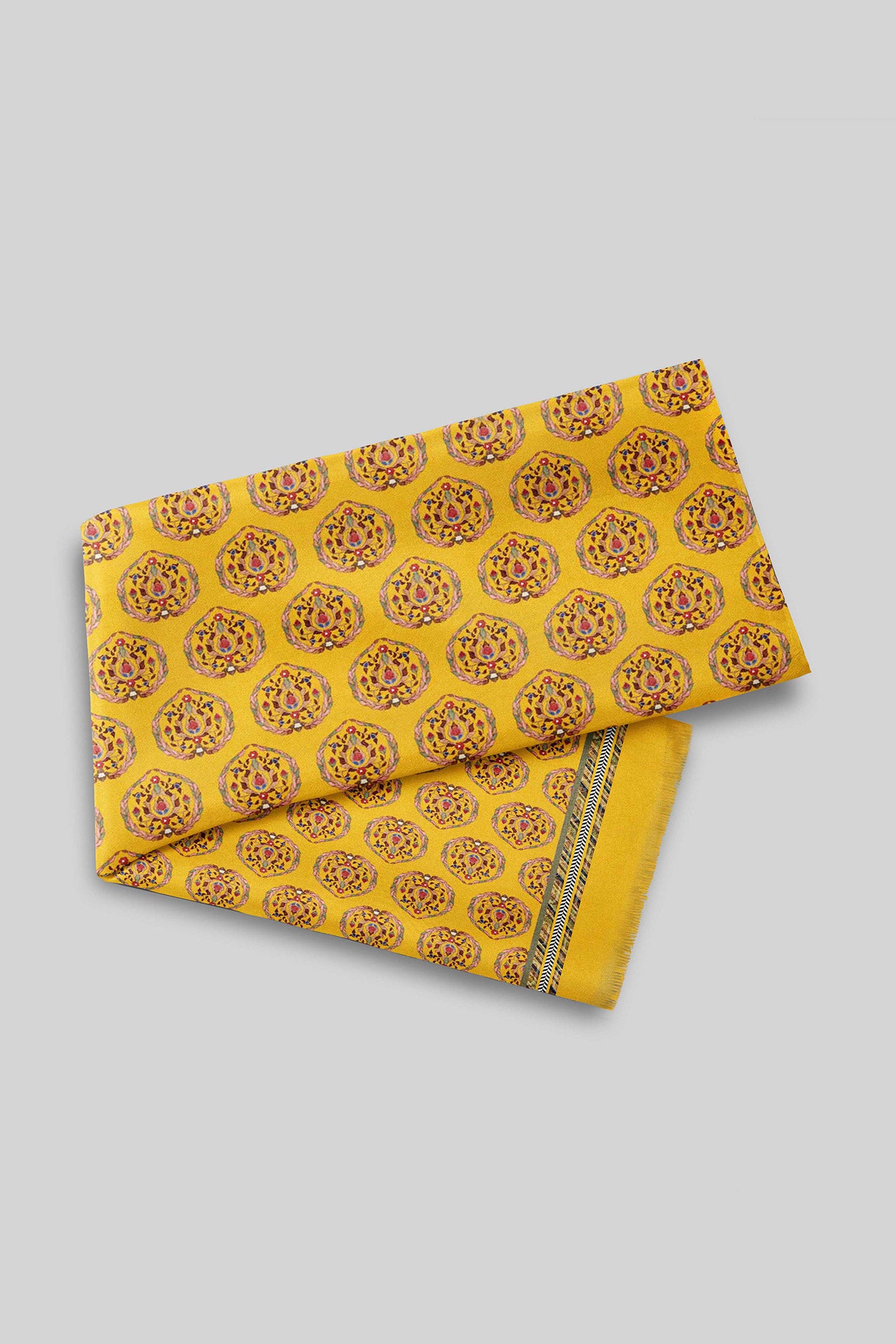 Ochre Yellow Printed Scarf