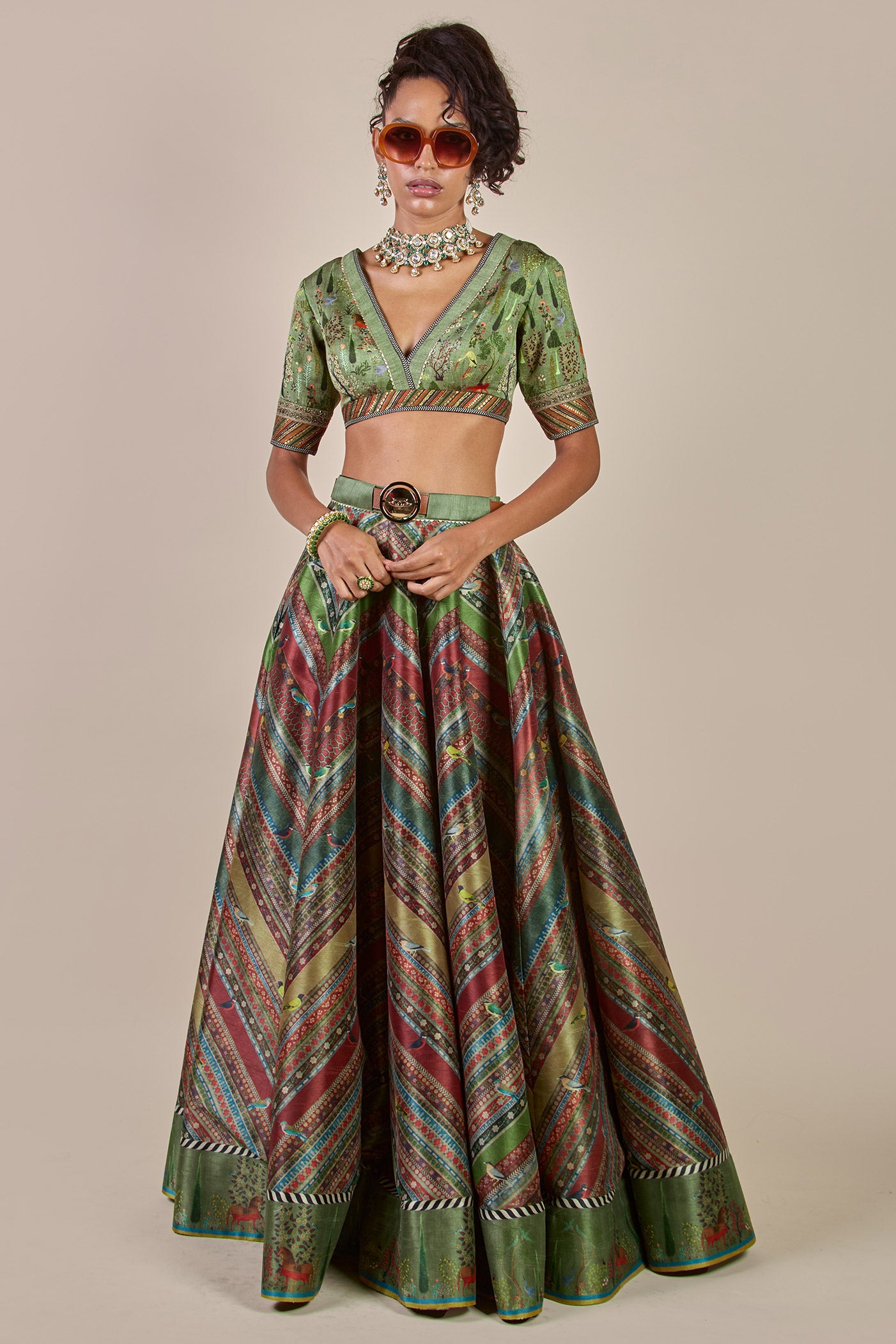 Sap Green Skirt Set | CHHĒ