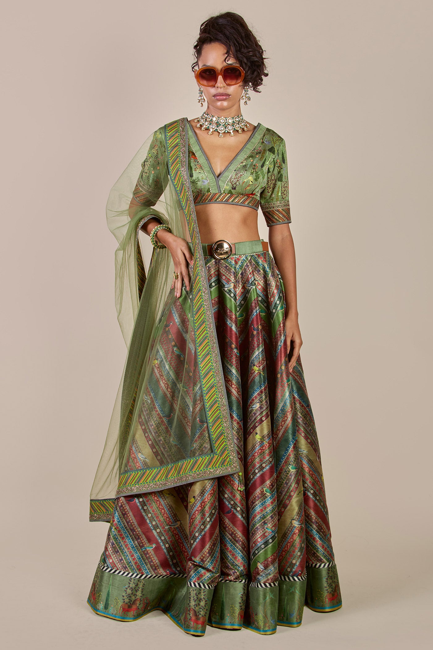 Sap Green Skirt Set | CHHĒ