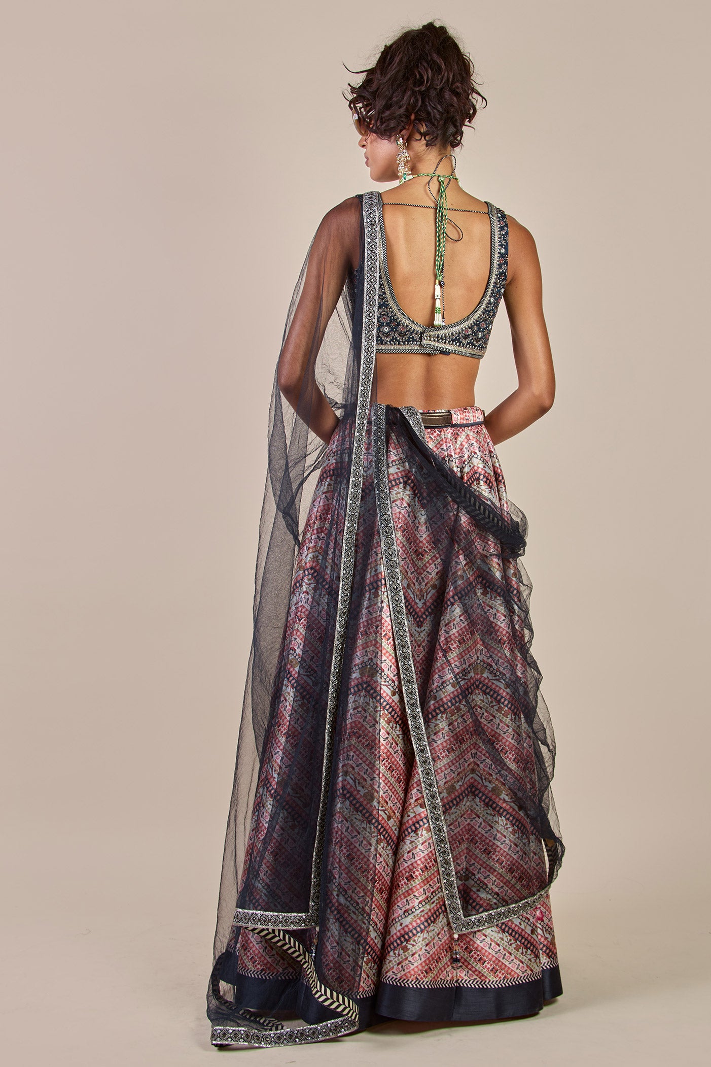 Navy Blue - Multi Hued Skirt Set | CHHĒ