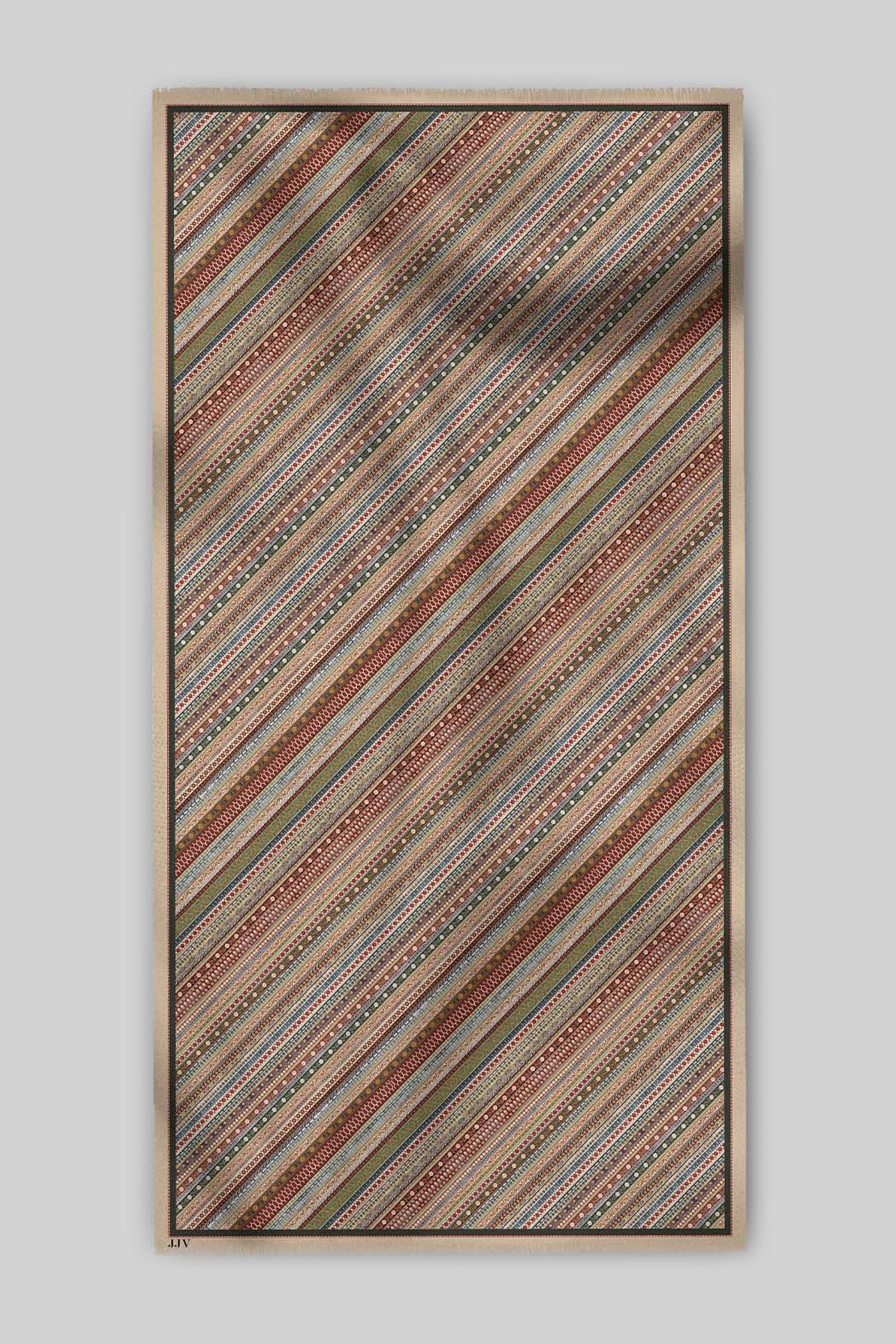 Multi Hued Striped Printed Shawl