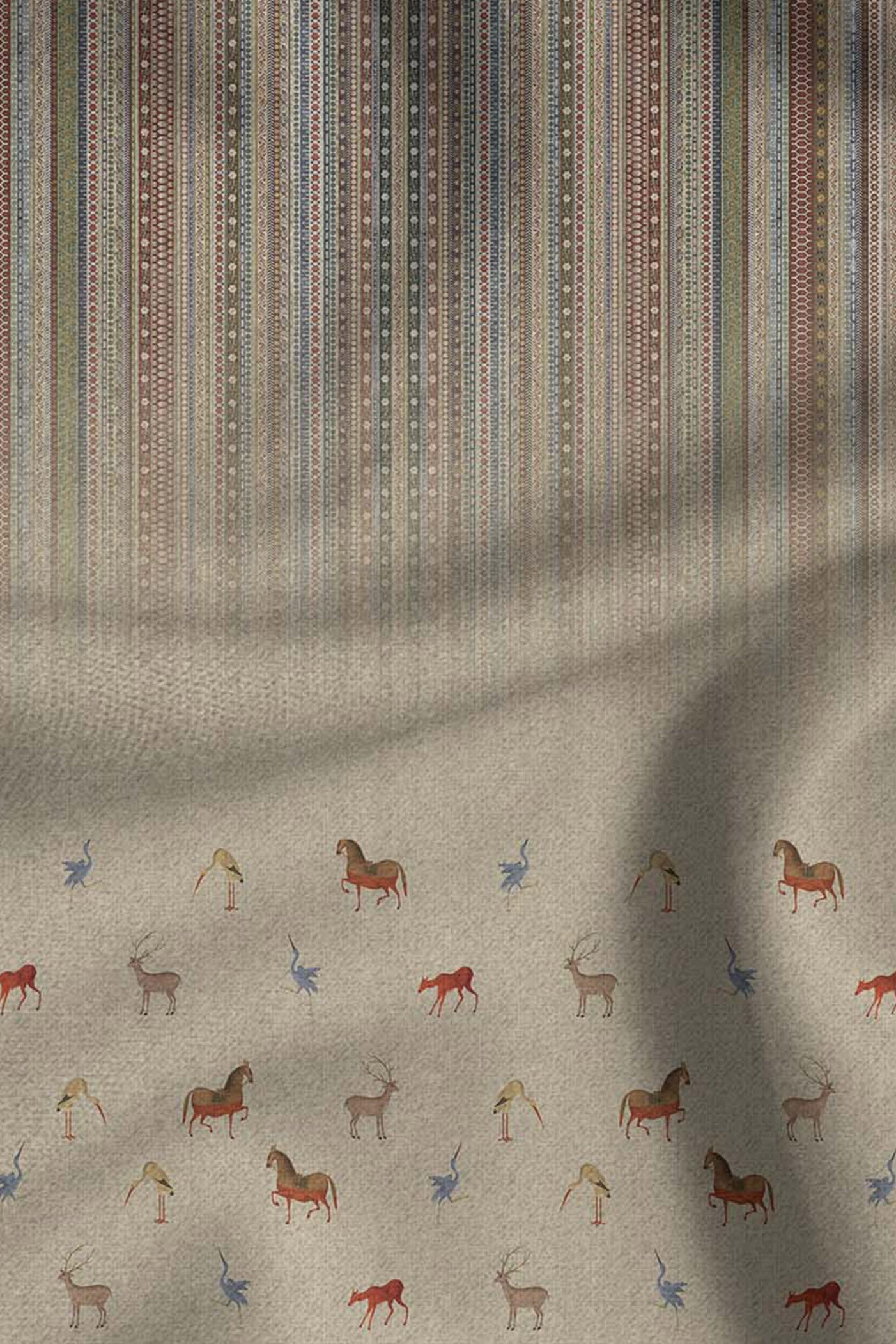 Crème Ivory - Multi Hued Ombre Printed Shawl