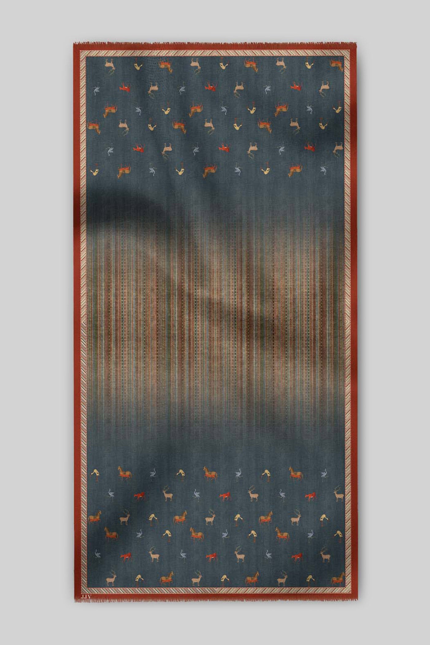 Midnight Blue - Multi Hued Ombre Printed Shawl