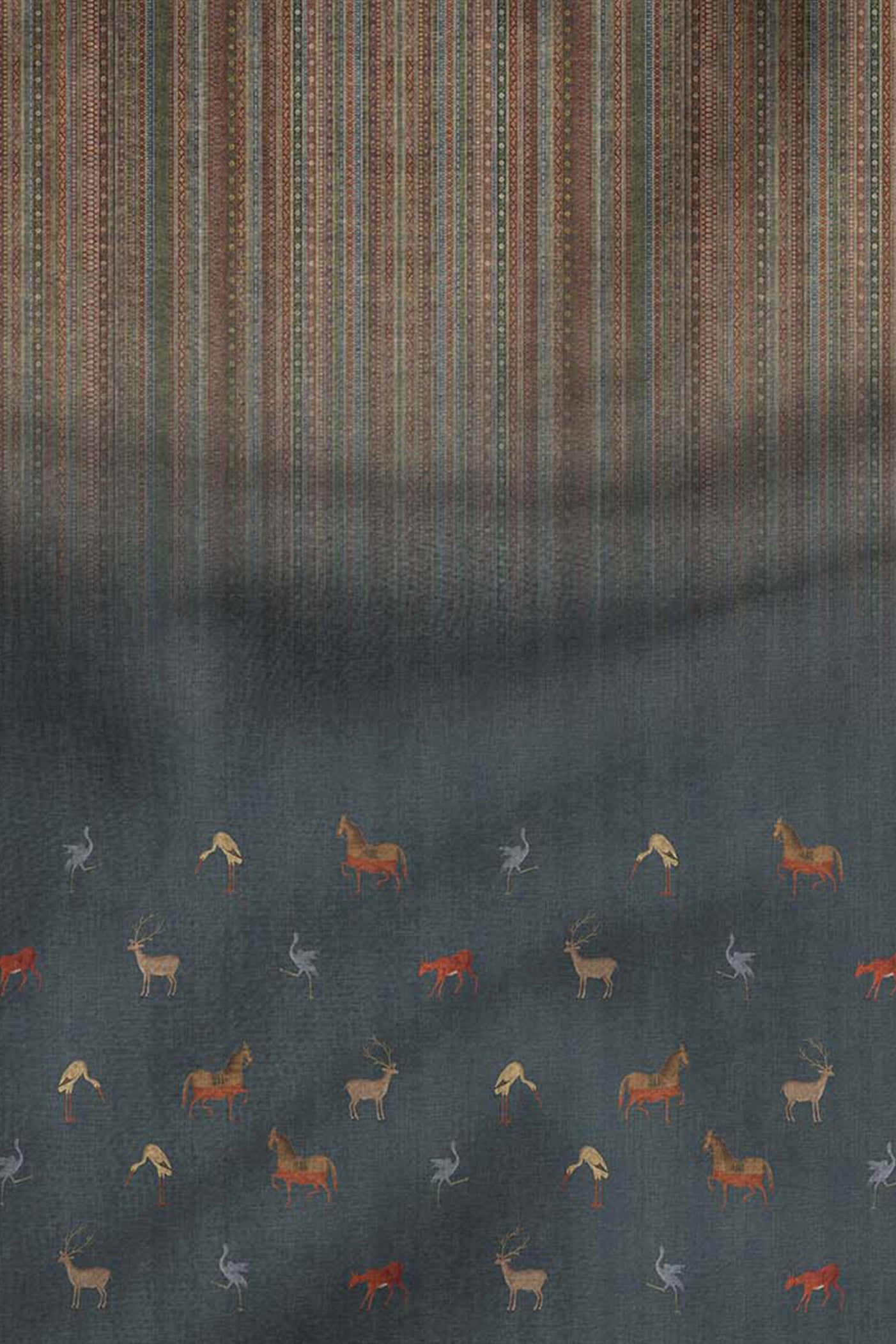 Midnight Blue - Multi Hued Ombre Printed Shawl