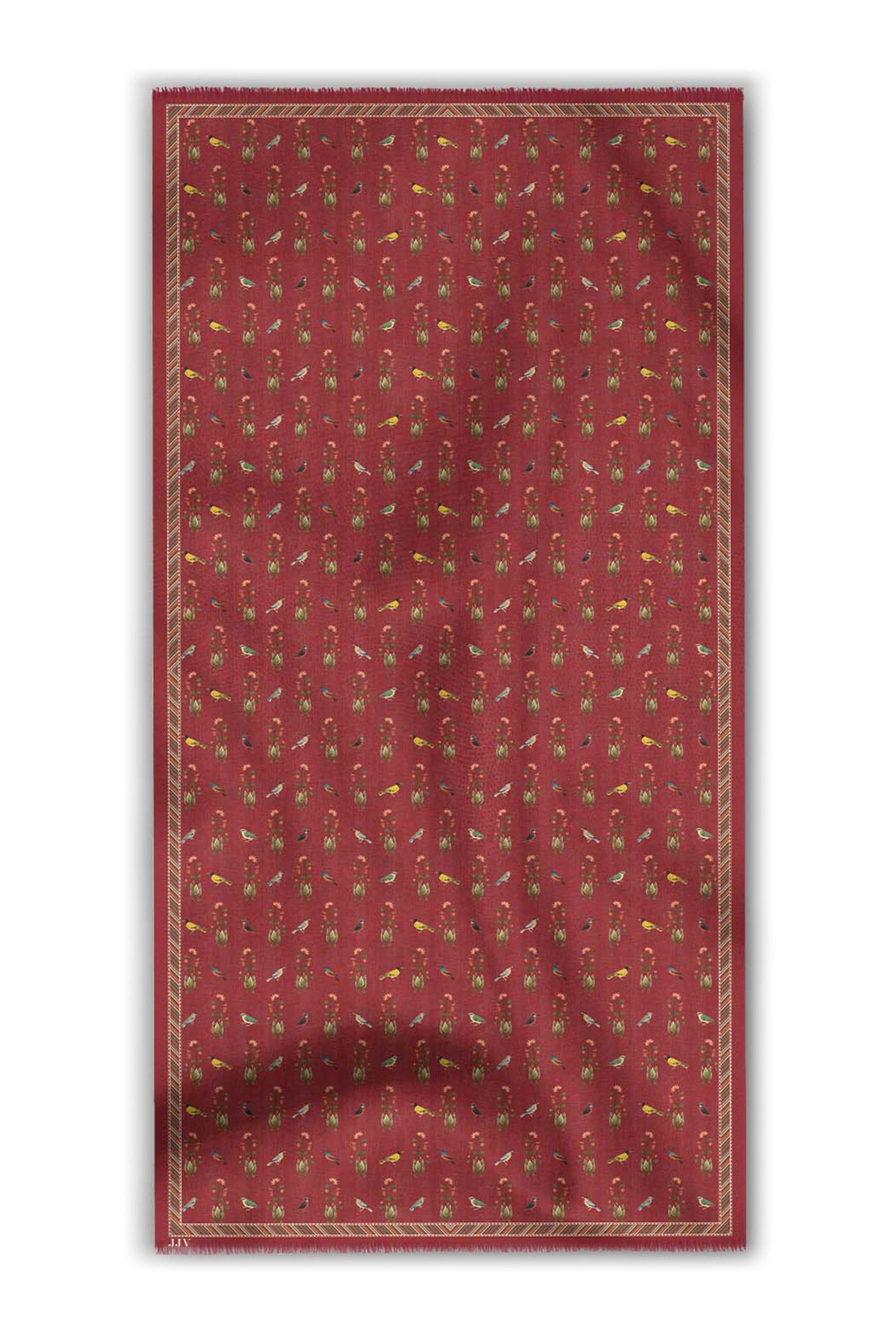 Vinatge Red Printed Shawl