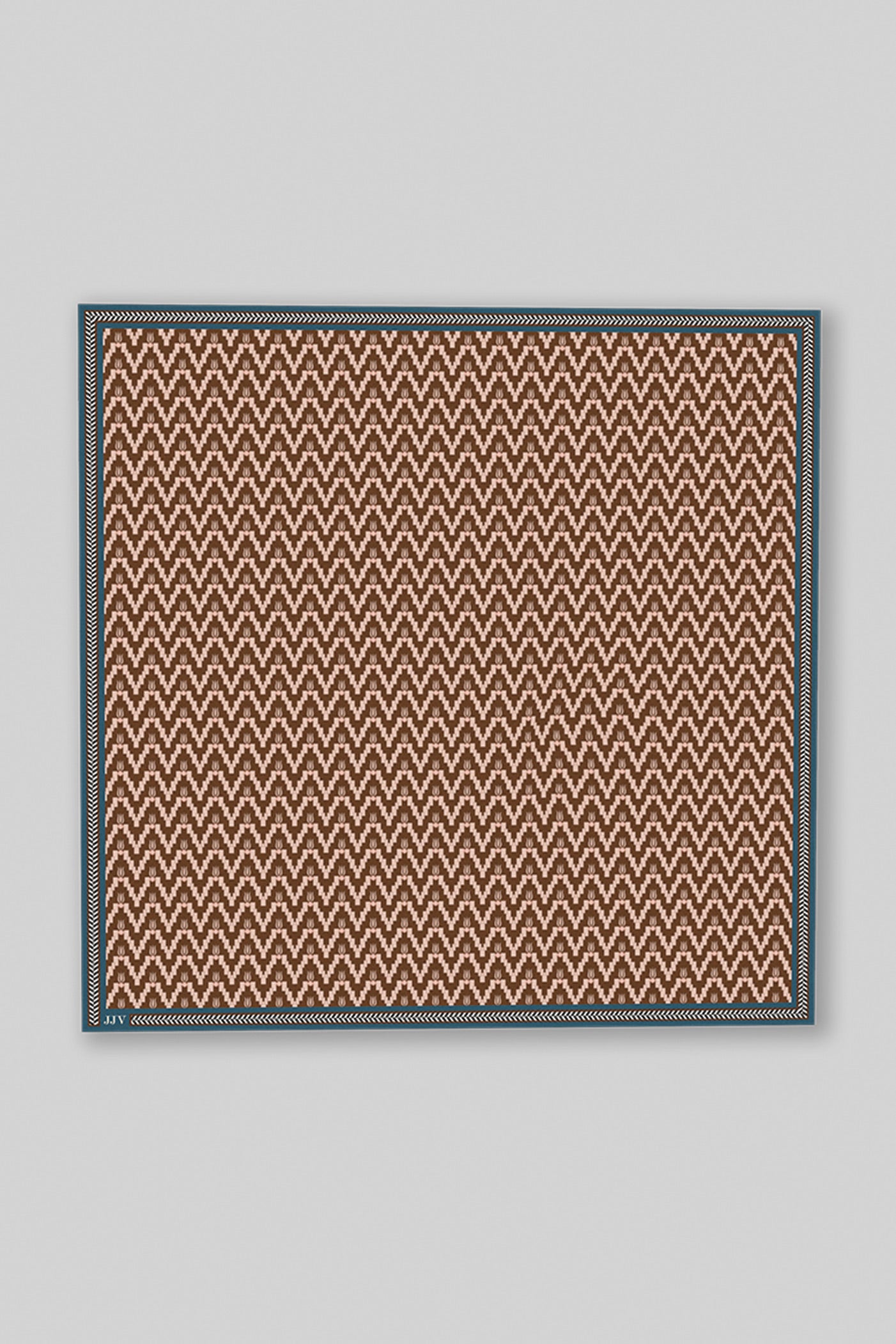 Umber Brown - Ivory Printed Pocket Square