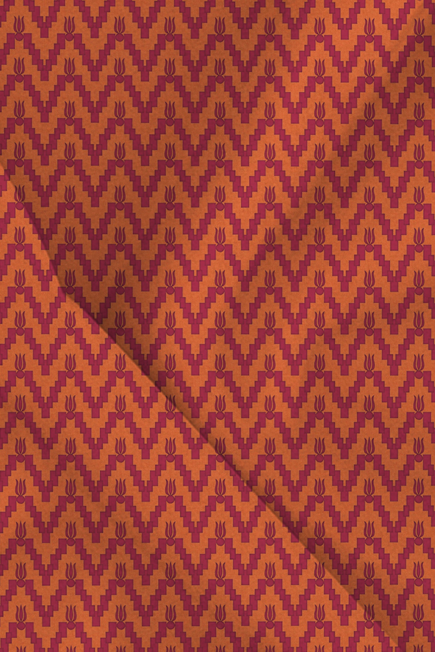 Tangerine - Pink Printed Pocket Square
