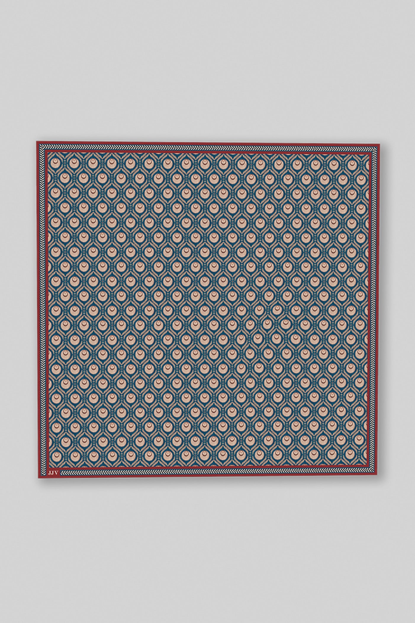 Prussian Blue - Nugrey Printed Pocket Square